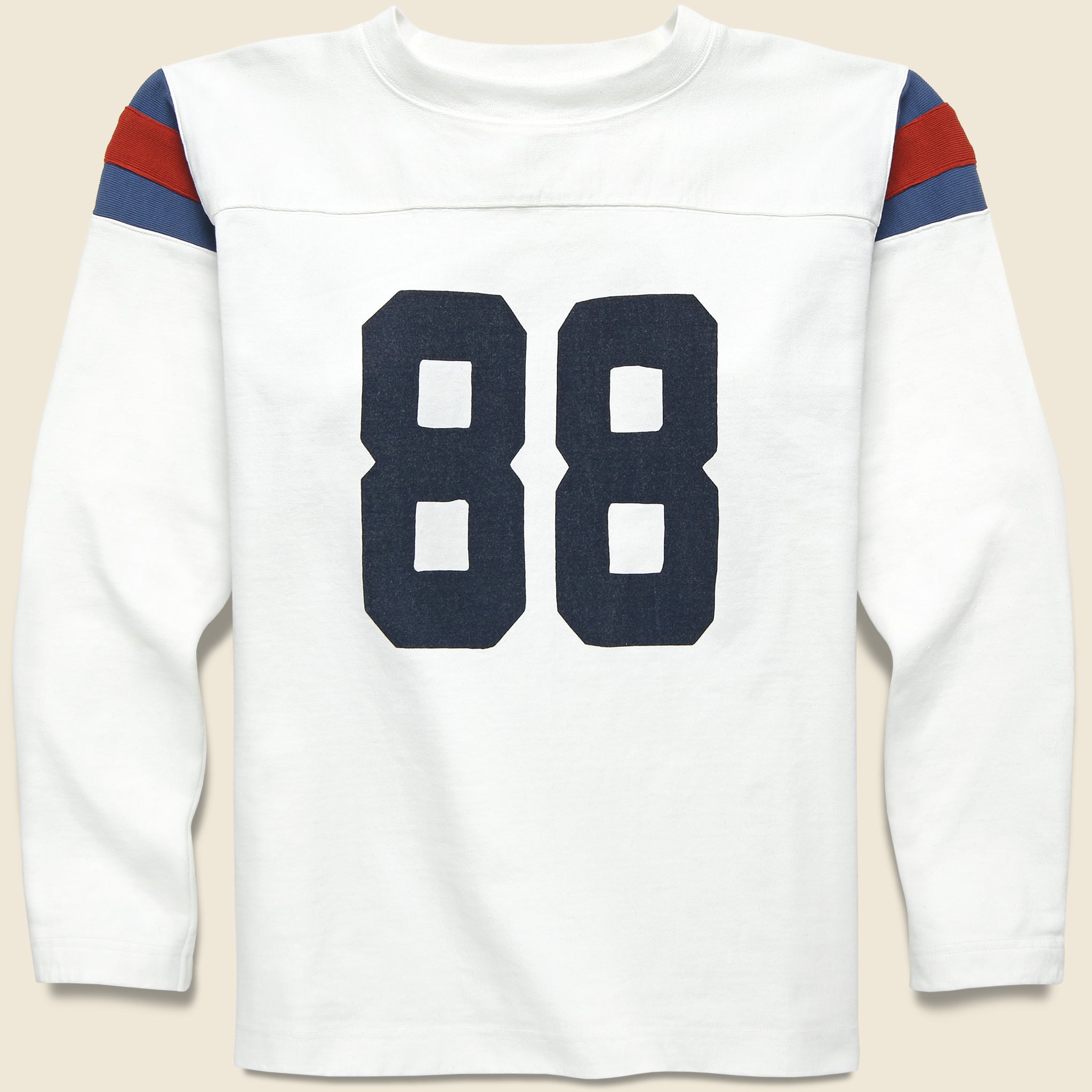 Elbow Rip Football Tee - White - Kapital - STAG Provisions - Tops - L/S Knit