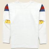 Elbow Rip Football Tee - White - Kapital - STAG Provisions - Tops - L/S Knit