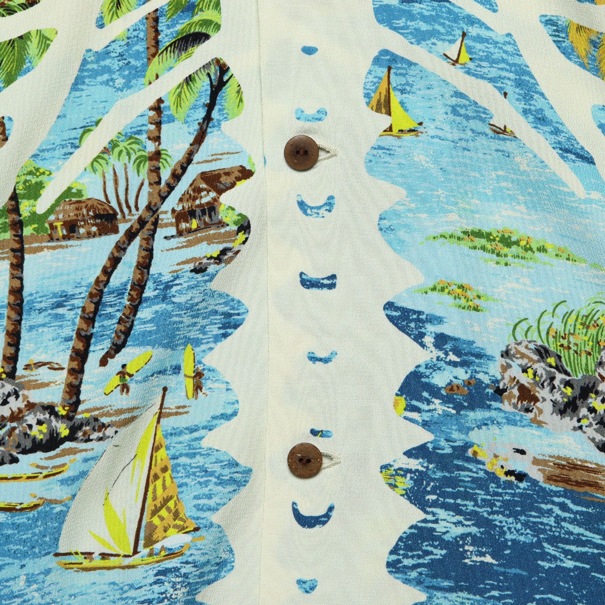 
                          Kamekameha Bone Aloha Shirt - Blue - Kapital - STAG Provisions - Tops - S/S Woven - Other Pattern
                        