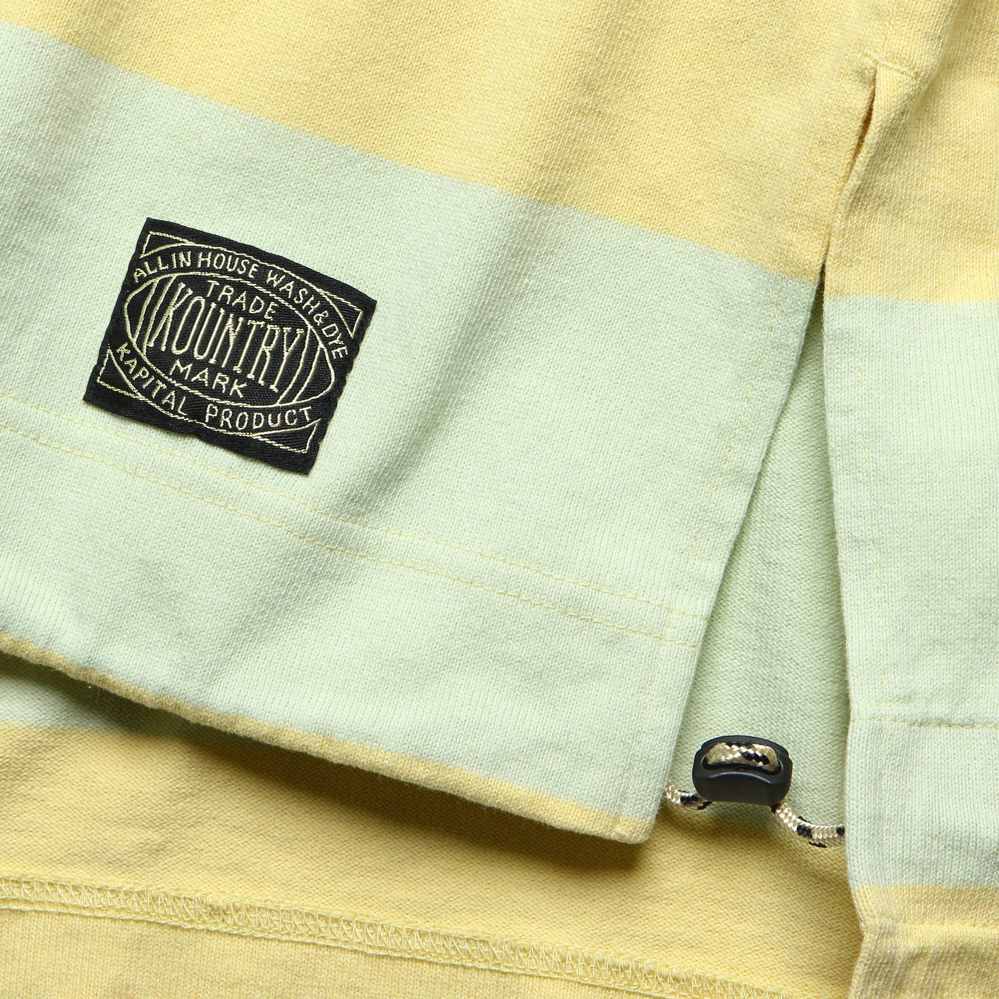 
                          Jail Stripe Rugger Shirt - Yellow/Green - Kapital - STAG Provisions - Tops - L/S Knit
                        