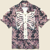 Sakura Bone Aloha Shirt - Black/Pink - Kapital - STAG Provisions - Tops - S/S Woven - Other Pattern