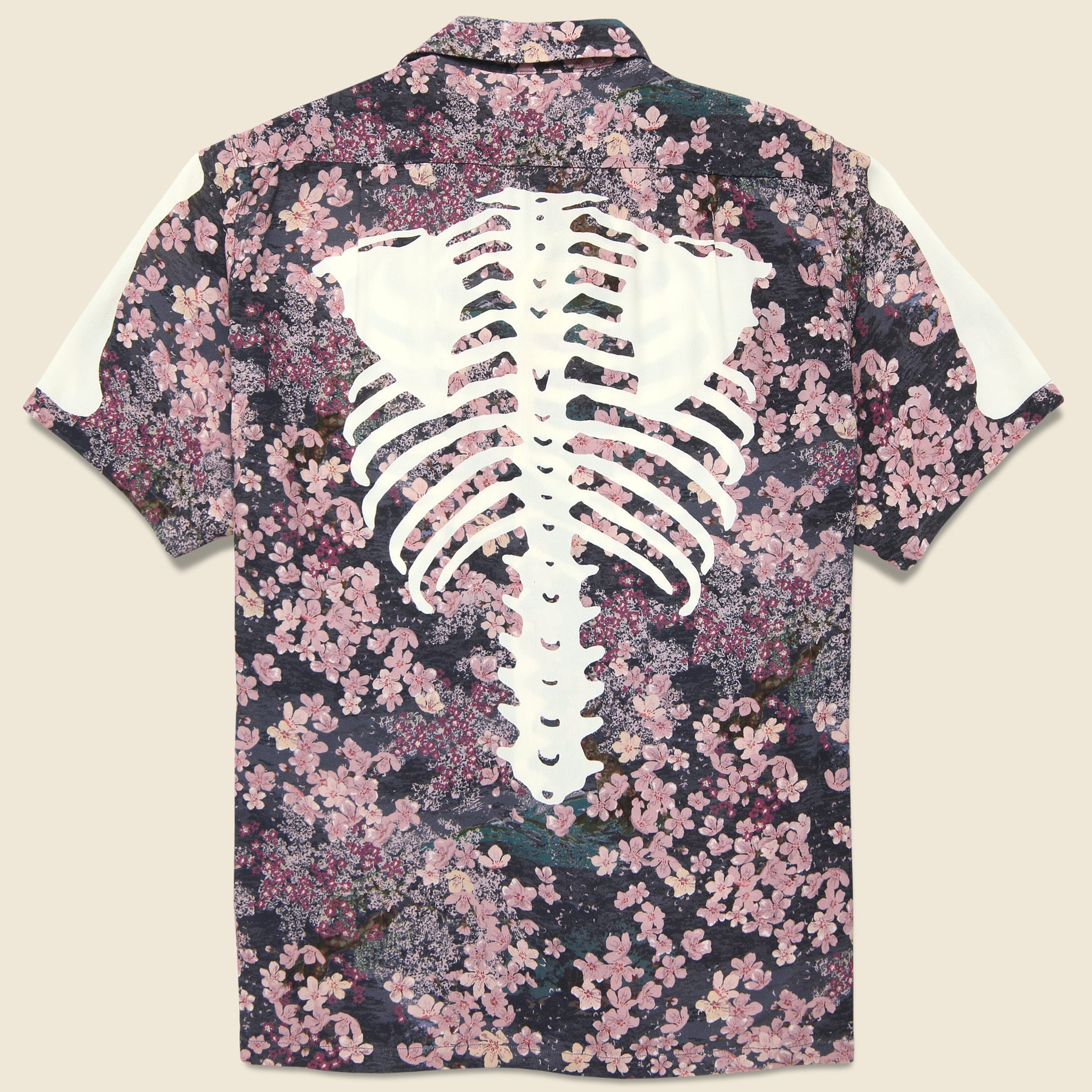 Sakura Bone Aloha Shirt - Black/Pink - Kapital - STAG Provisions - Tops - S/S Woven - Other Pattern