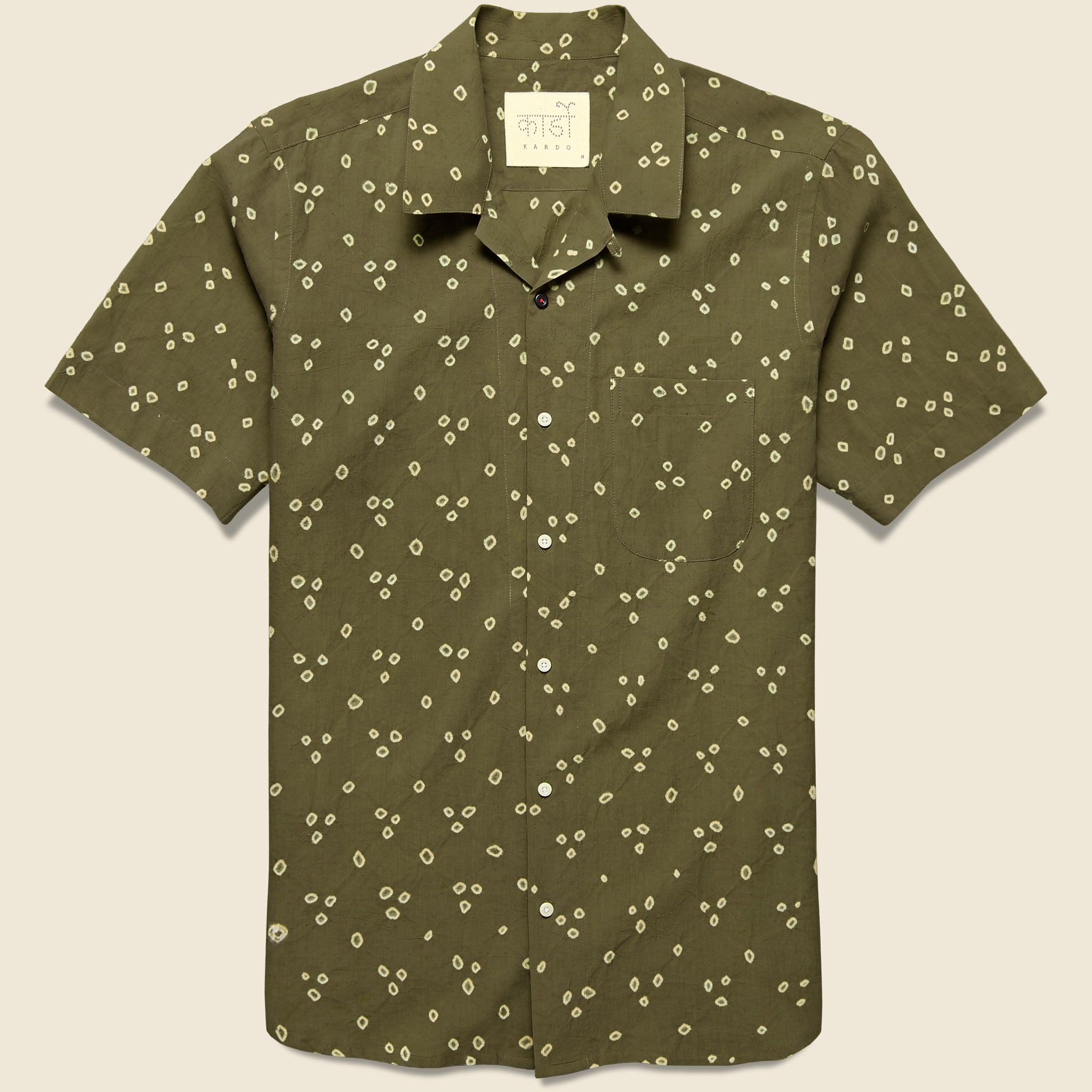 Lamar Pyramid Dot Bandhani Shirt - Olive - Kardo - STAG Provisions - Tops - S/S Woven - Dot