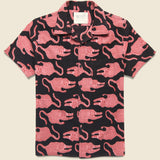 Tiger Block Print Shirt - Black - Kardo - STAG Provisions - Tops - S/S Woven - Other Pattern