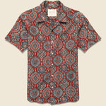 Lamar Block Print Tile Shirt - Red - Kardo - STAG Provisions - Tops - S/S Woven - Other Pattern