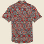 Lamar Block Print Tile Shirt - Red - Kardo - STAG Provisions - Tops - S/S Woven - Other Pattern