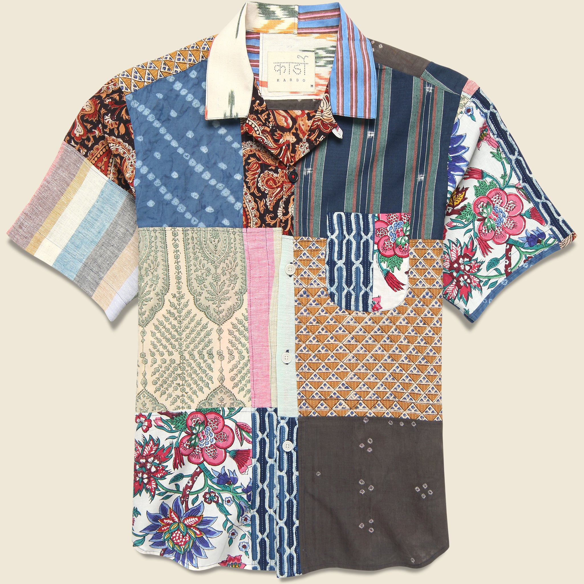 Ronen Patchwork Shirt - Multi - Kardo - STAG Provisions - Tops - S/S Woven - Other Pattern