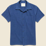 Schiffli Embroidered Shirt - Indigo - Kardo - STAG Provisions - Tops - S/S Woven - Solid