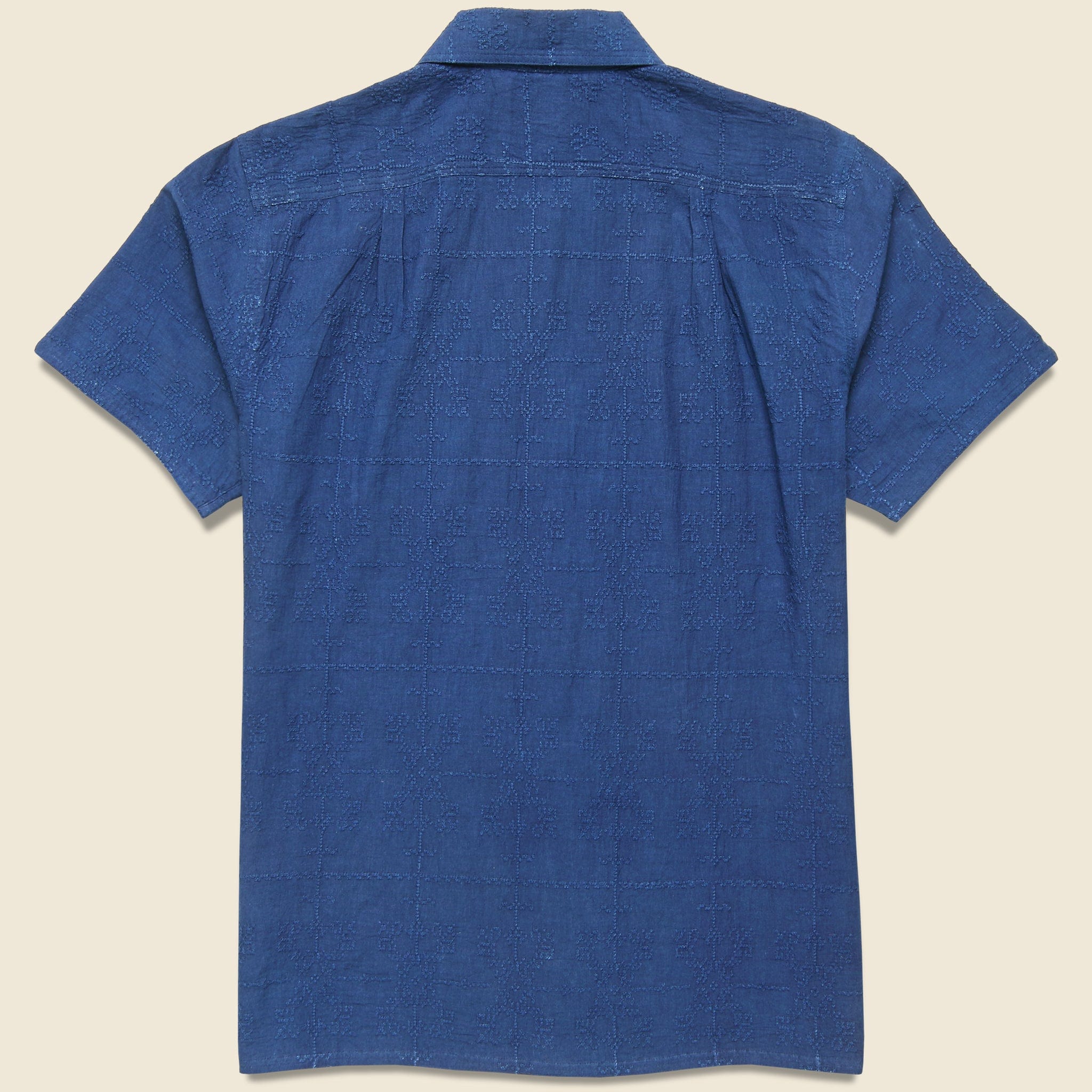 
                          Schiffli Embroidered Shirt - Indigo - Kardo - STAG Provisions - Tops - S/S Woven - Solid
                        