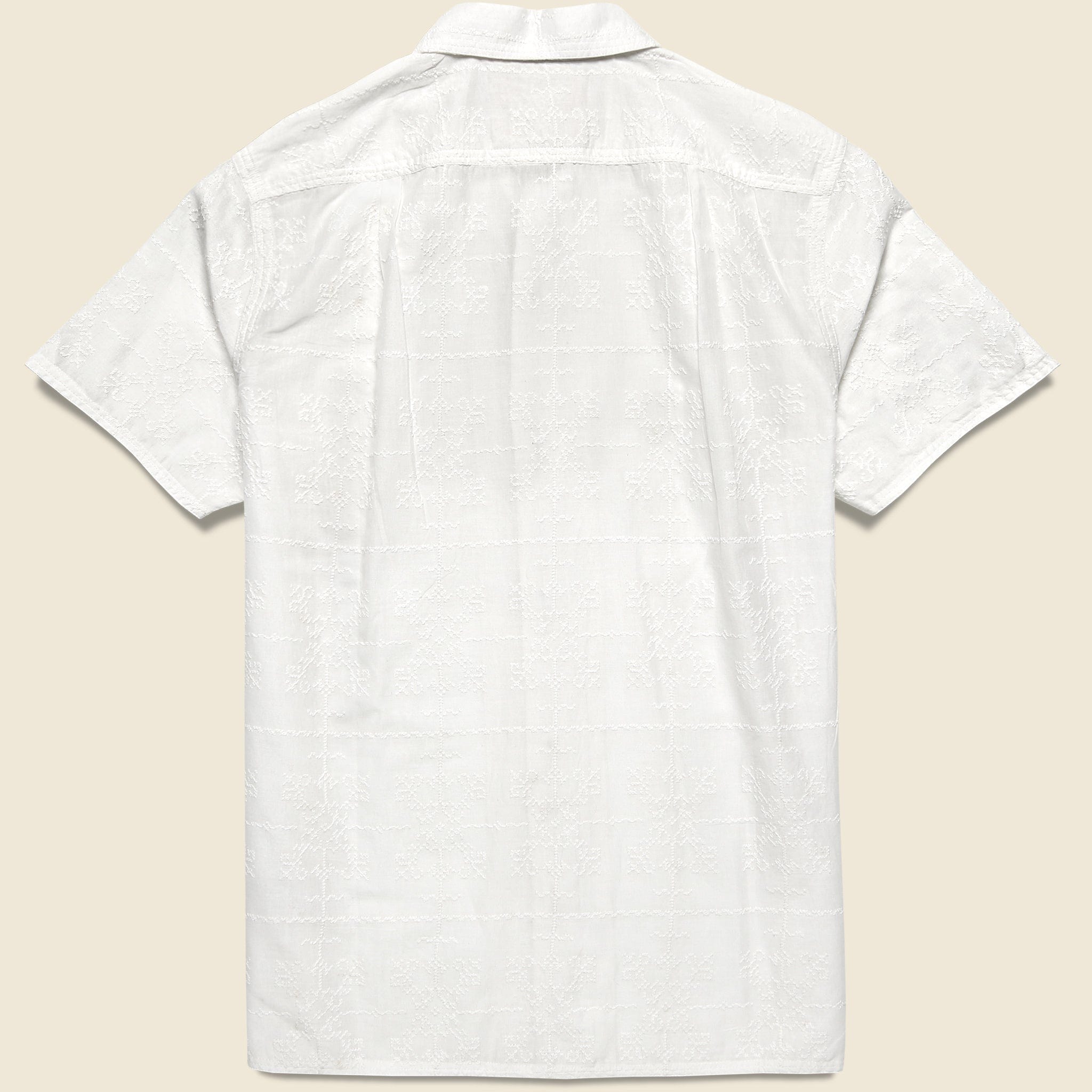 Schiffli Embroidered Shirt - White - Kardo - STAG Provisions - Tops - S/S Woven - Solid