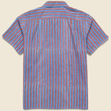 Striped Block Print Shirt - Indigo - Kardo - STAG Provisions - Tops - S/S Woven - Stripe