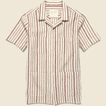 Handwoven Stripe Shirt - Brick - Kardo - STAG Provisions - Tops - S/S Woven - Stripe