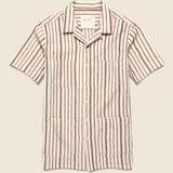 Handwoven Stripe Shirt - Brick - Kardo - STAG Provisions - Tops - S/S Woven - Stripe