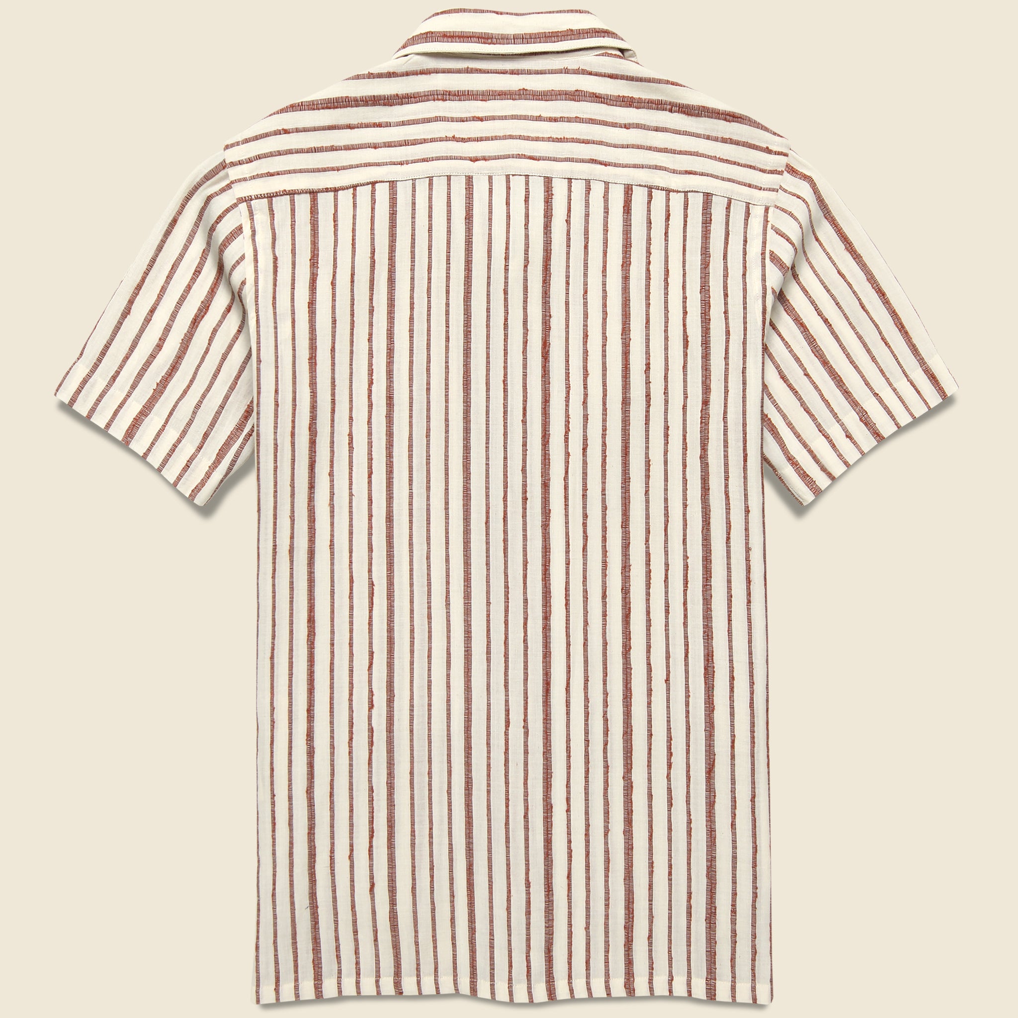 
                          Handwoven Stripe Shirt - Brick - Kardo - STAG Provisions - Tops - S/S Woven - Stripe
                        