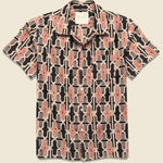 Geo Tile Block Print Shirt - Black - Kardo - STAG Provisions - Tops - S/S Woven - Other Pattern