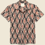 Geo Tile Block Print Shirt - Black - Kardo - STAG Provisions - Tops - S/S Woven - Other Pattern