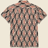 Geo Tile Block Print Shirt - Black - Kardo - STAG Provisions - Tops - S/S Woven - Other Pattern