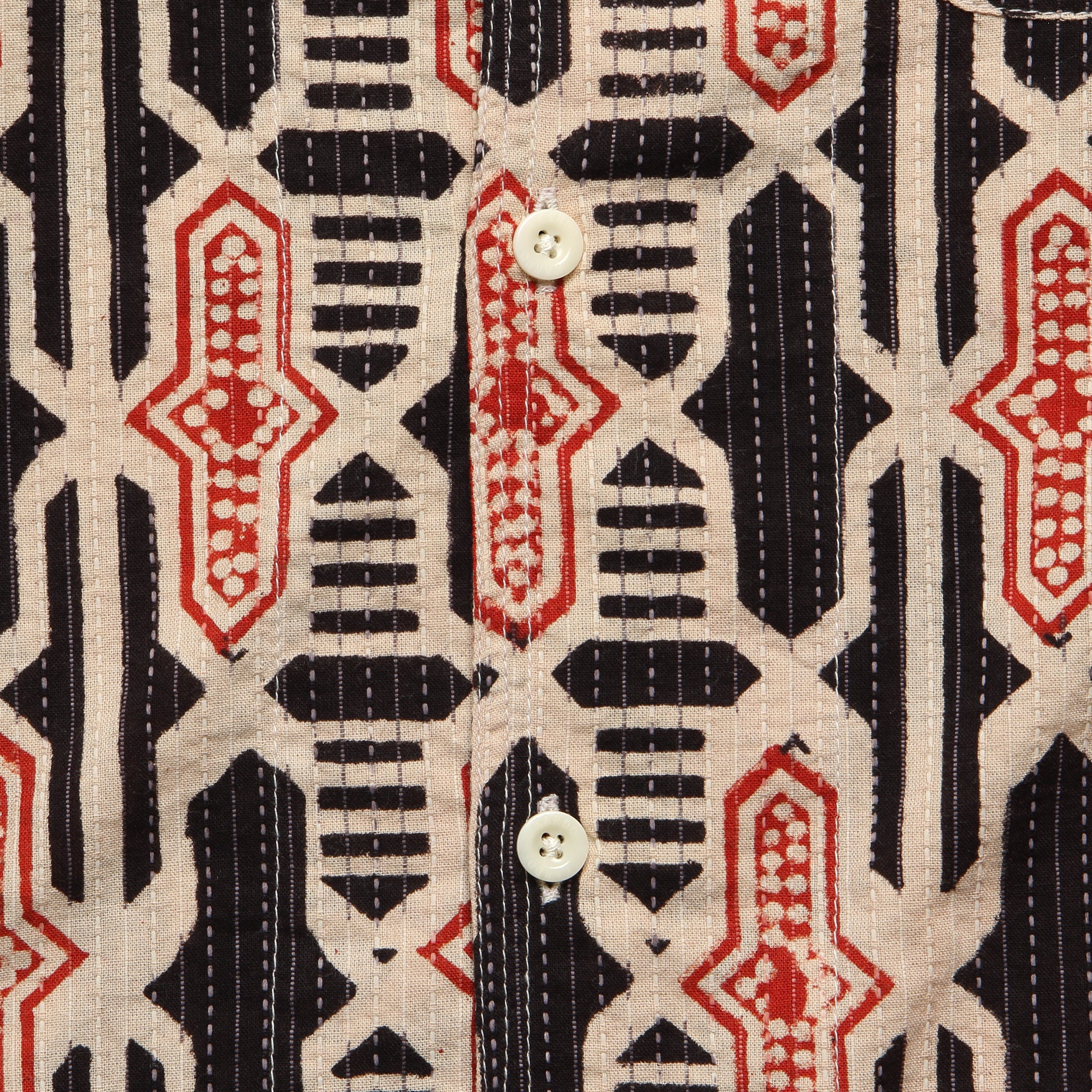 
                          Geo Tile Block Print Shirt - Black - Kardo - STAG Provisions - Tops - S/S Woven - Other Pattern
                        