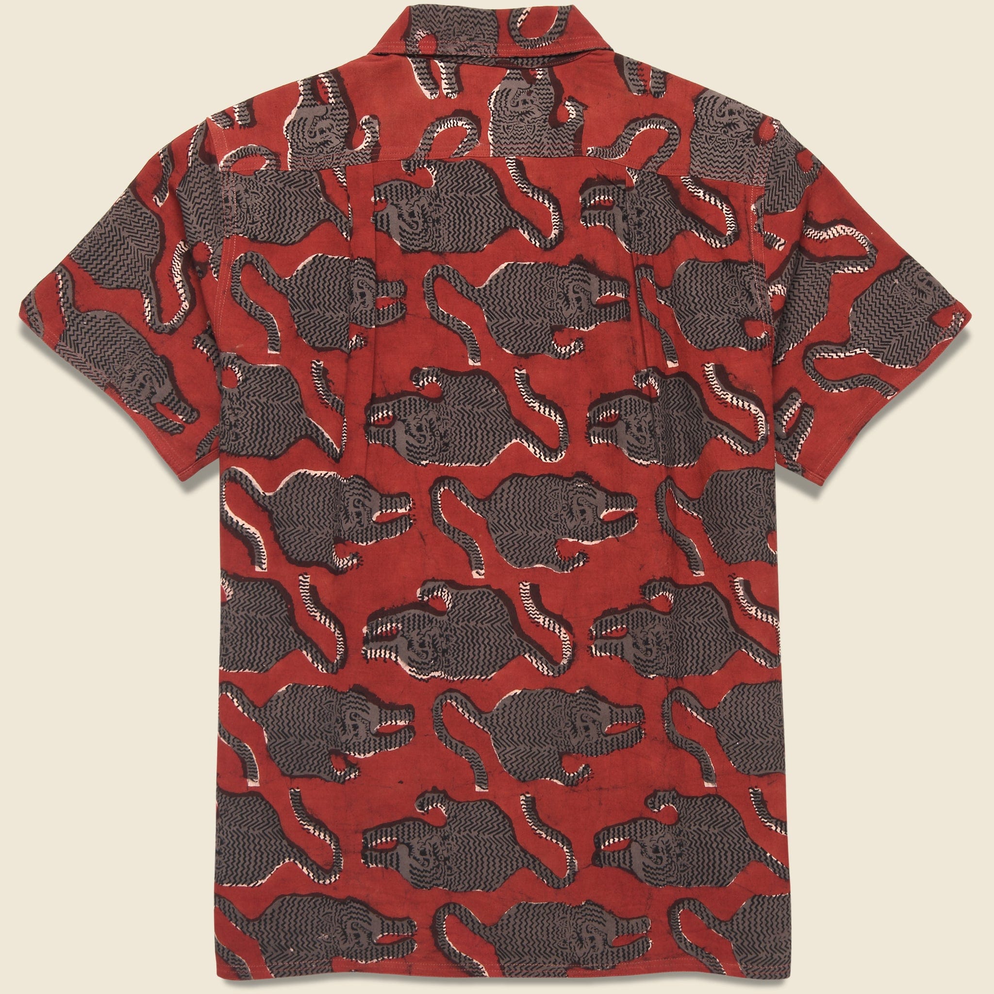 
                          Tiger Block Print Shirt - Red - Kardo - STAG Provisions - Tops - S/S Woven - Other Pattern
                        