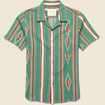 Handwoven Blanket Stripe Shirt - Green - Kardo - STAG Provisions - Tops - S/S Woven - Other Pattern