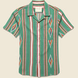 Handwoven Blanket Stripe Shirt - Green - Kardo - STAG Provisions - Tops - S/S Woven - Other Pattern