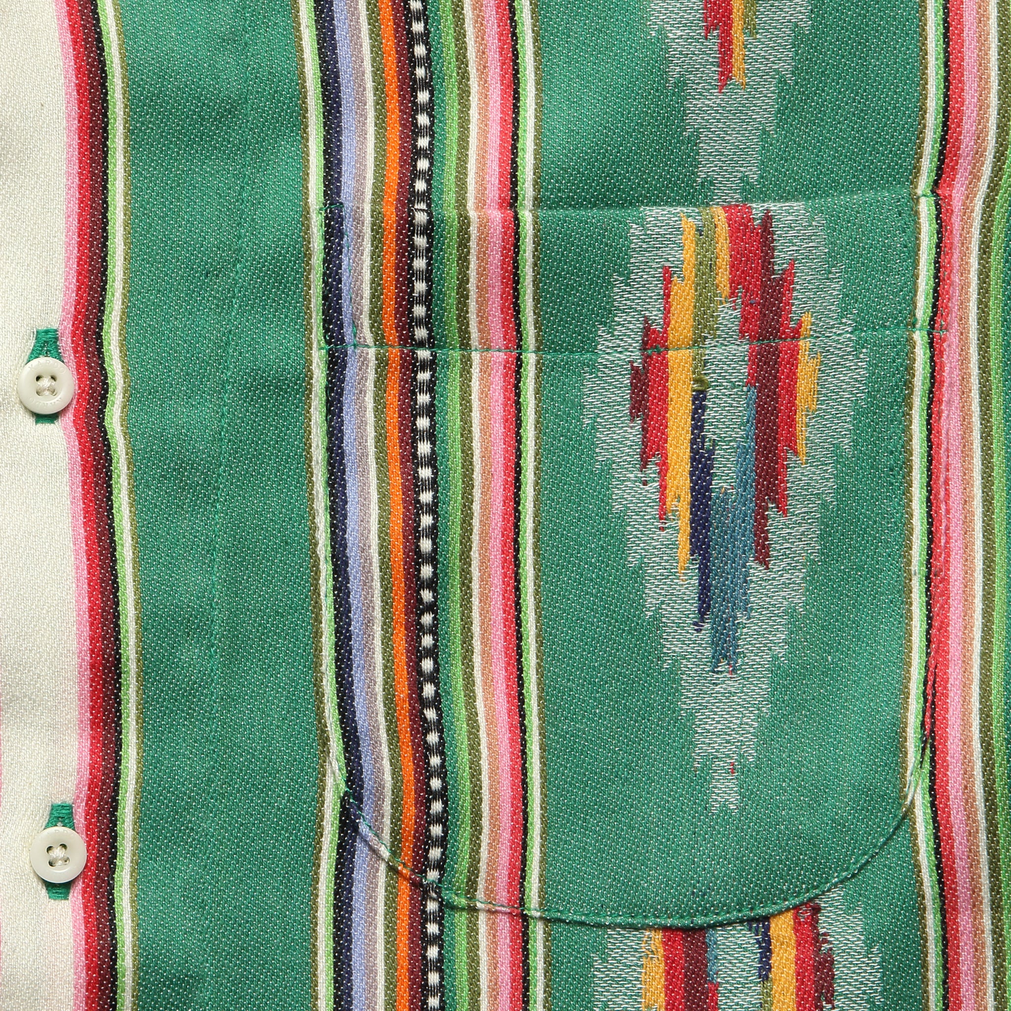 
                          Handwoven Blanket Stripe Shirt - Green - Kardo - STAG Provisions - Tops - S/S Woven - Other Pattern
                        