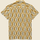 Geo Tile Block Print Shirt - Gold - Kardo - STAG Provisions - Tops - S/S Woven - Other Pattern