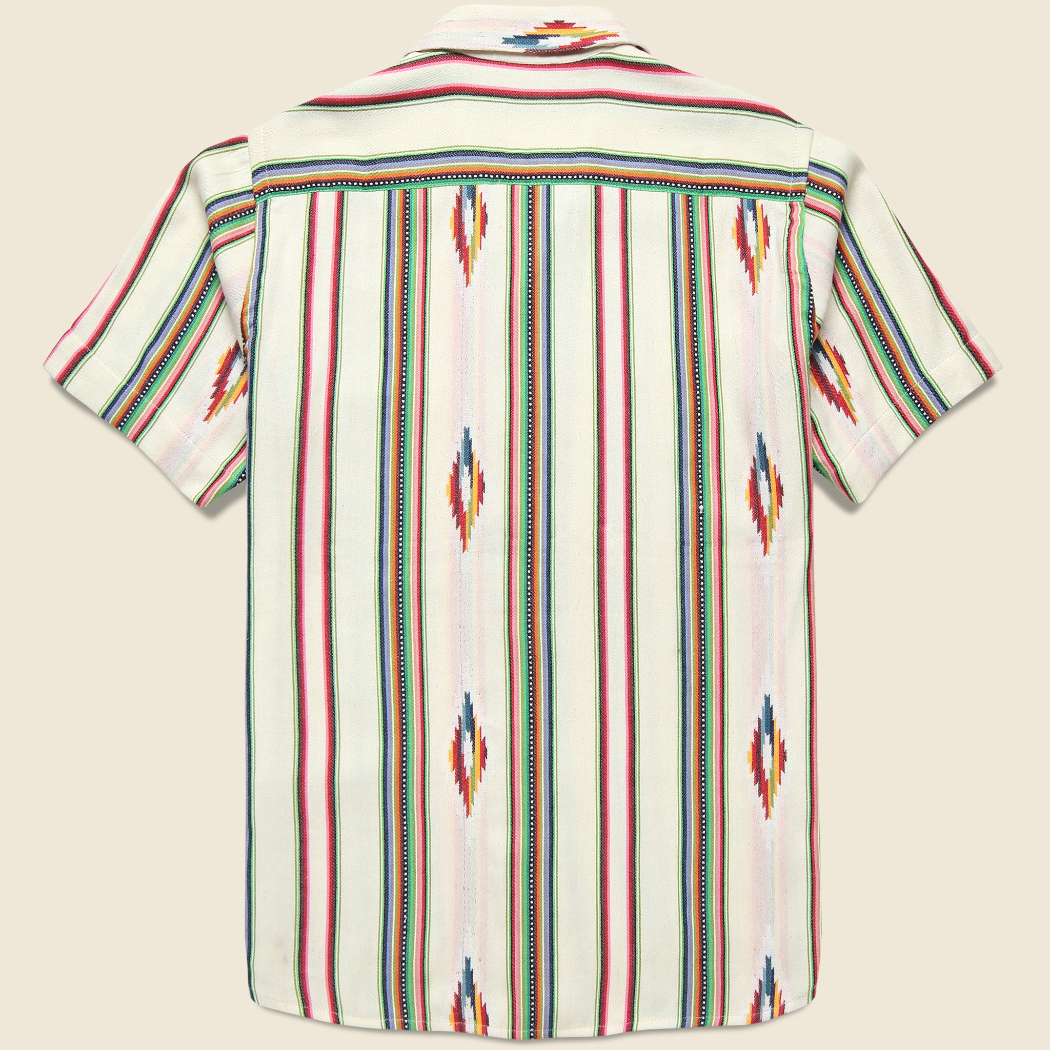 Handwoven Blanket Stripe Shirt - Ecru - Kardo - STAG Provisions - Tops - S/S Woven - Other Pattern