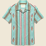 Handwoven Blanket Stripe Shirt - Ice Green - Kardo - STAG Provisions - Tops - S/S Woven - Other Pattern