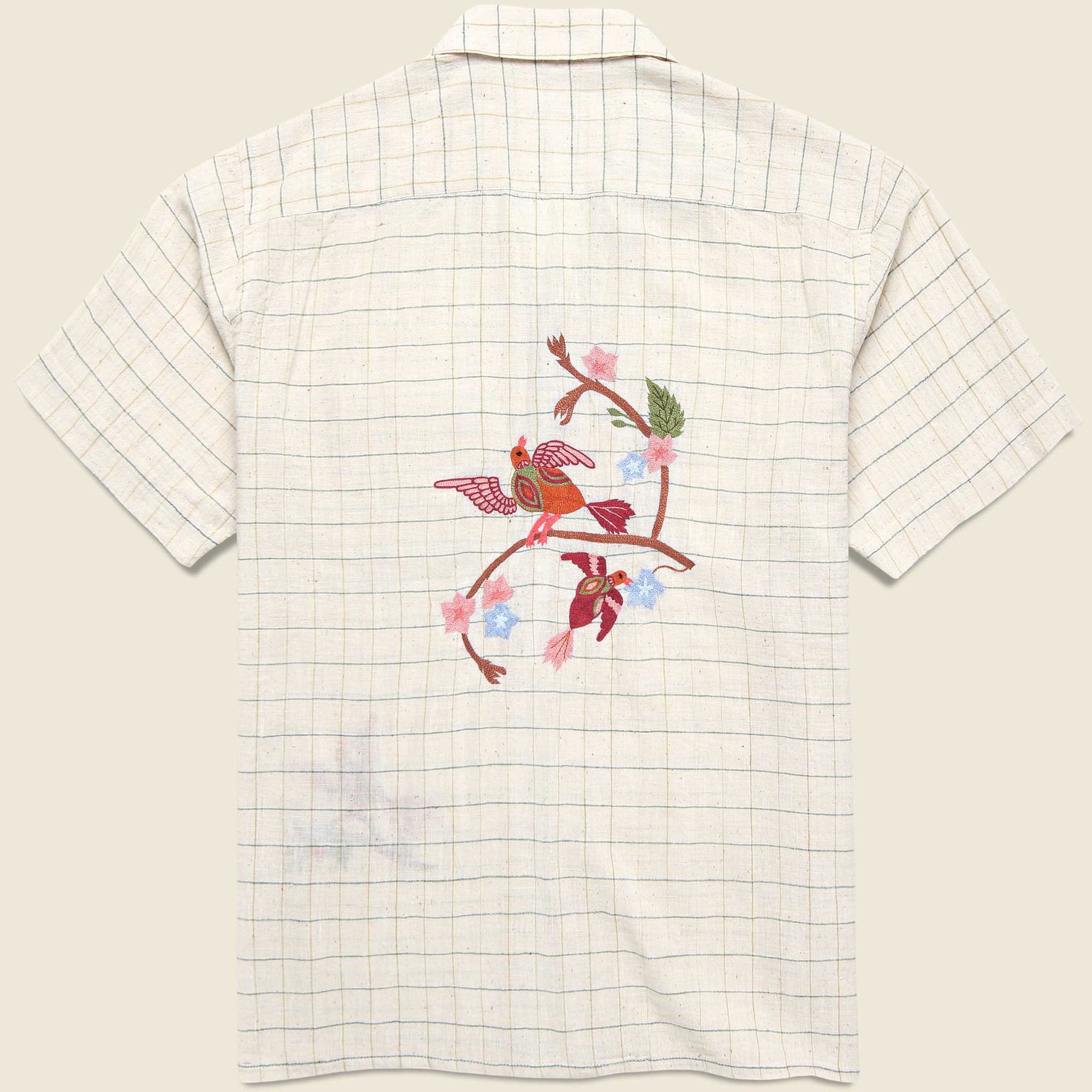 Embroidered Bird Shirt - Natural - Kardo - STAG Provisions - Tops - S/S Woven - Other Pattern