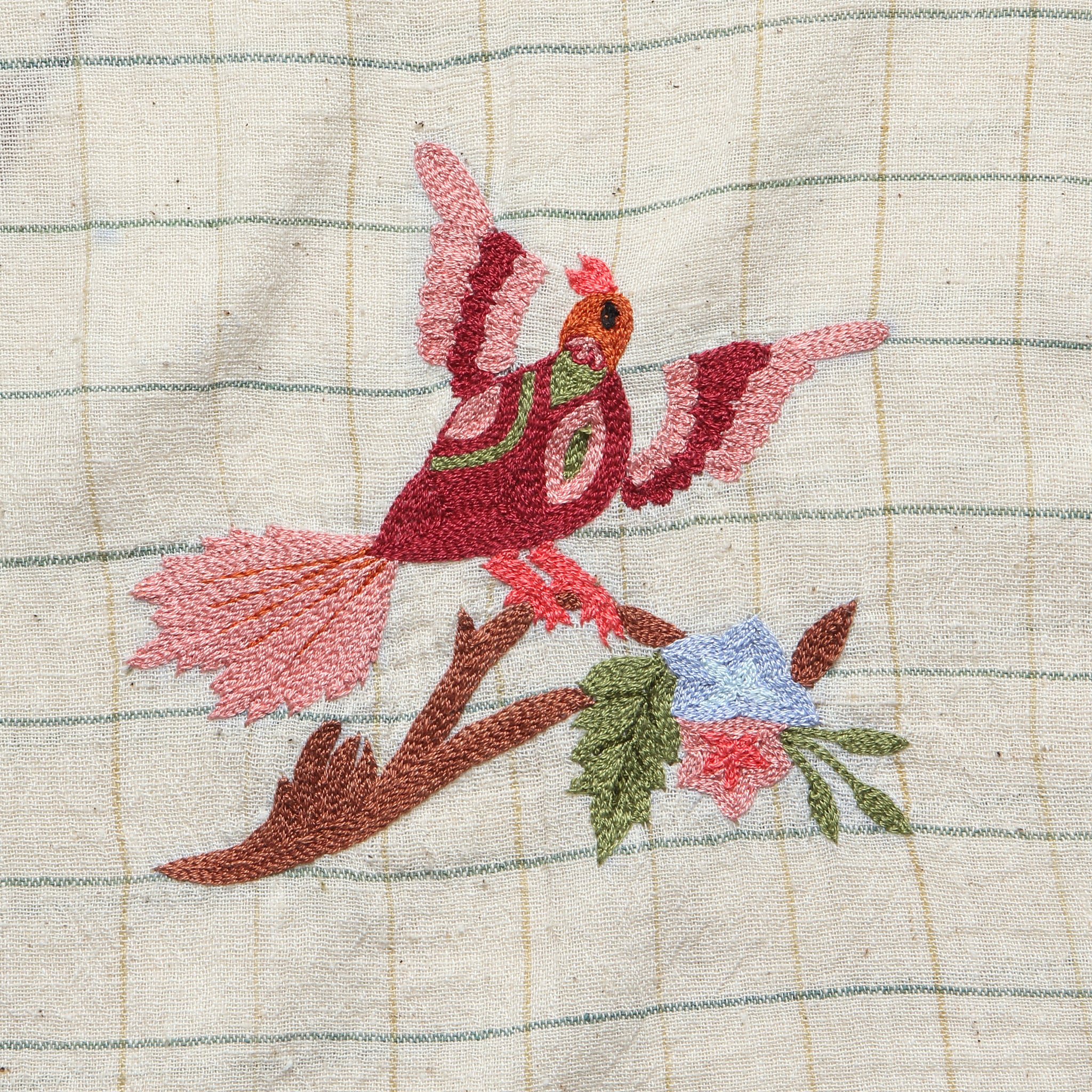 Embroidered Bird Shirt - Natural - Kardo - STAG Provisions - Tops - S/S Woven - Other Pattern
