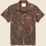 Floral Bird Print Shirt - Brown - Kardo - STAG Provisions - Tops - S/S Woven - Floral