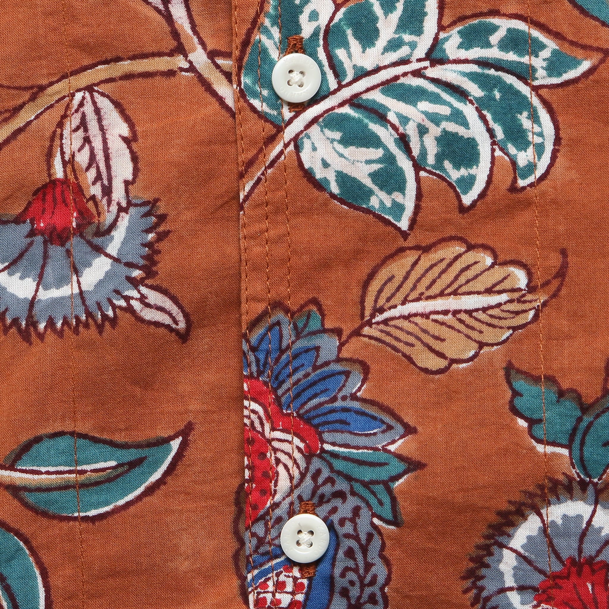 Floral Block Print Shirt - Rust - Kardo - STAG Provisions - Tops - S/S Woven - Floral
