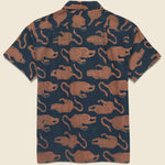 Tiger Block Print Shirt - Navy - Kardo - STAG Provisions - Tops - S/S Woven - Other Pattern