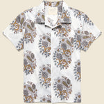 Paisley Parrot Block Print Shirt - White - Kardo - STAG Provisions - Tops - S/S Woven - Other Pattern