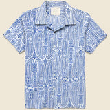 Paisley Block Print Shirt - Indigo - Kardo - STAG Provisions - Tops - S/S Woven - Other Pattern
