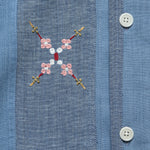 Embroidered Patchwork Khadi Shirt - Blue - Kardo - STAG Provisions - Tops - S/S Woven - Other Pattern
