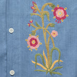 Embroidered Khadi Shirt - Blue - Kardo - STAG Provisions - Tops - S/S Woven - Other Pattern