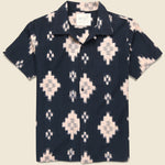 Handwoven Ikat Shirt - Black - Kardo - STAG Provisions - Tops - S/S Woven - Other Pattern