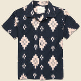 Handwoven Ikat Shirt - Black - Kardo - STAG Provisions - Tops - S/S Woven - Other Pattern