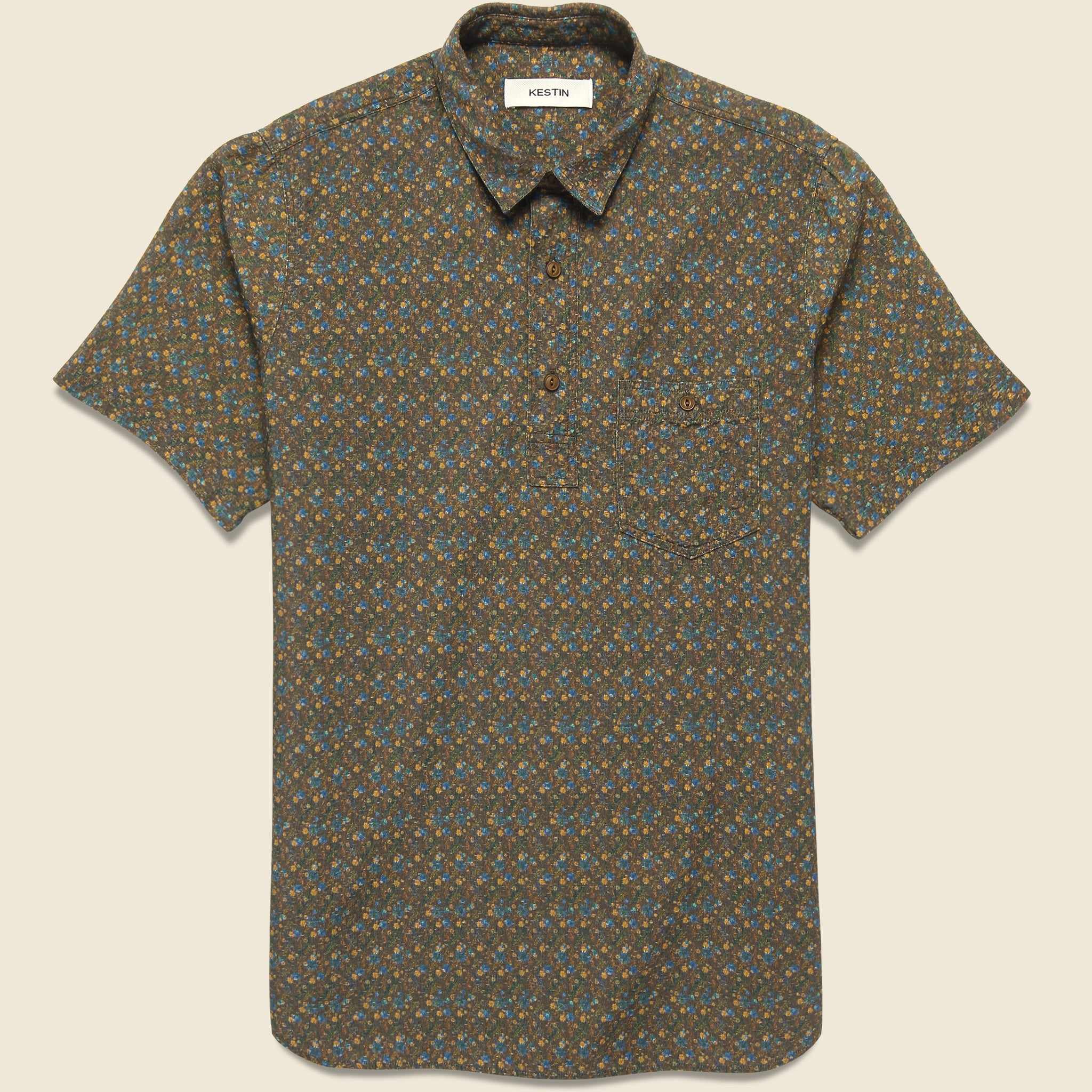 Granton Shirt - Olive Thistle Print - Kestin - STAG Provisions - Tops - S/S Woven - Floral
