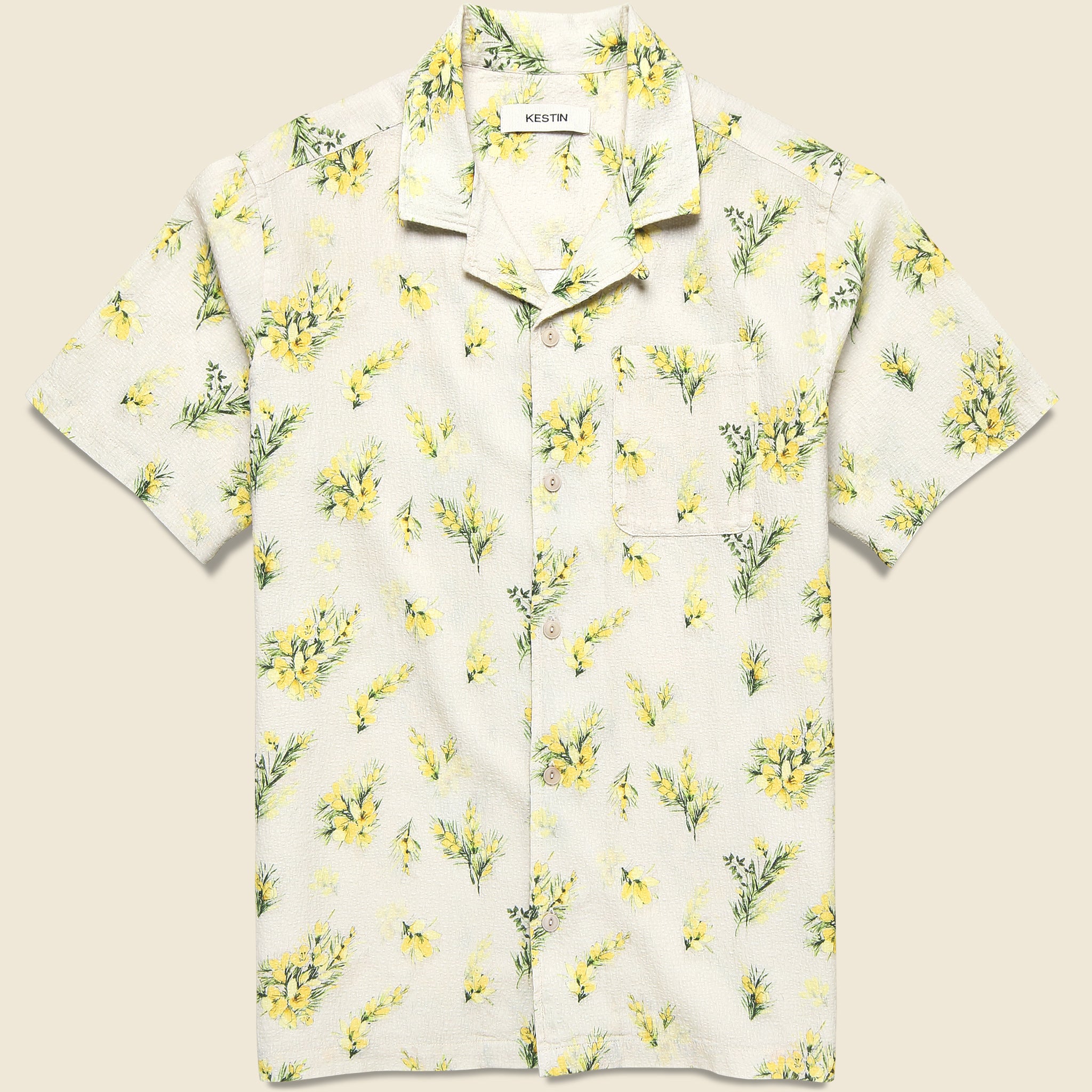 Gorse Print Crammond Shirt - Ecru - Kestin - STAG Provisions - Tops - S/S Woven - Seersucker