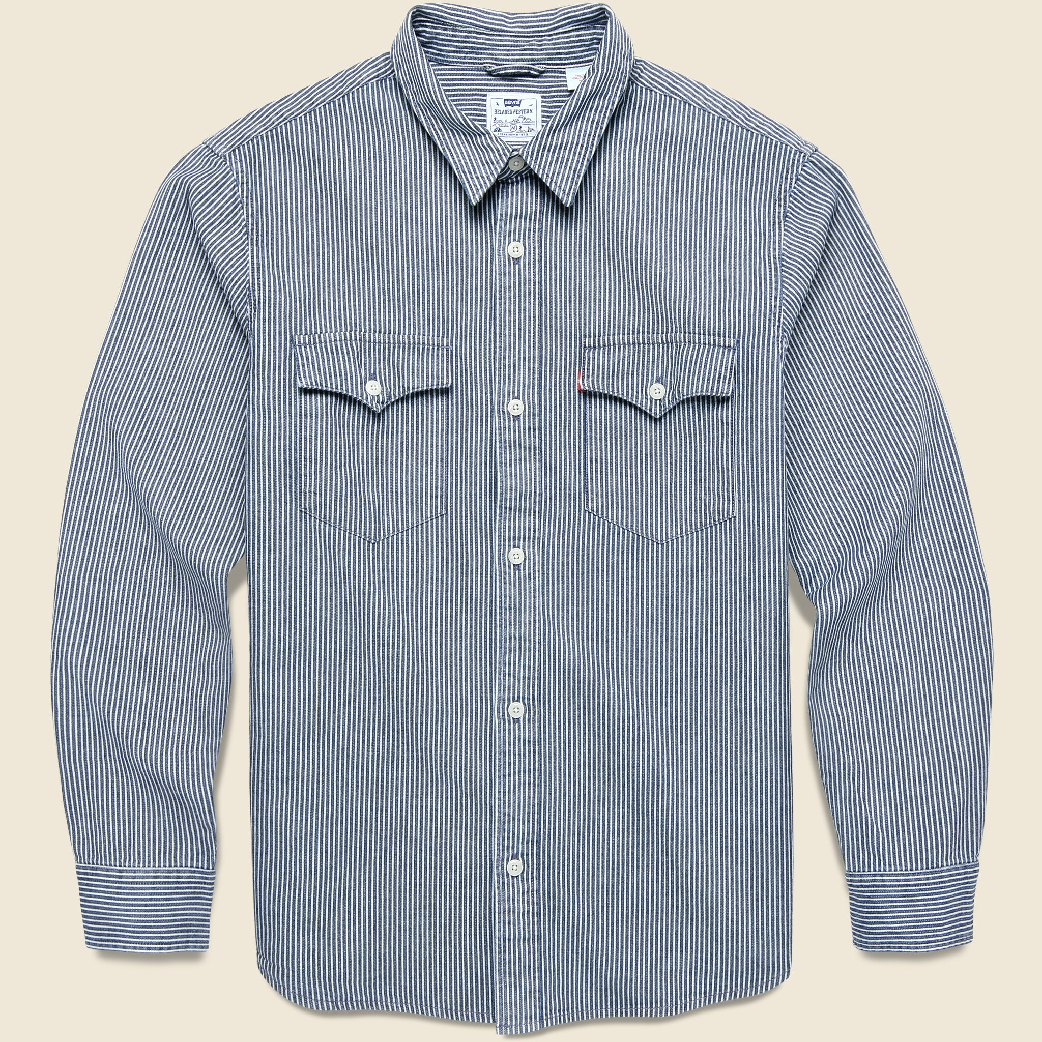 Relaxed Western Shirt - Railroad Stripe