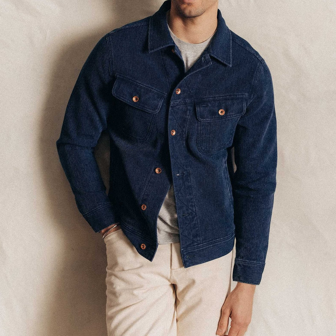 
                          Long Haul Jacket - Indigo Waffle - Taylor Stitch - STAG Provisions - Outerwear - Coat / Jacket
                        