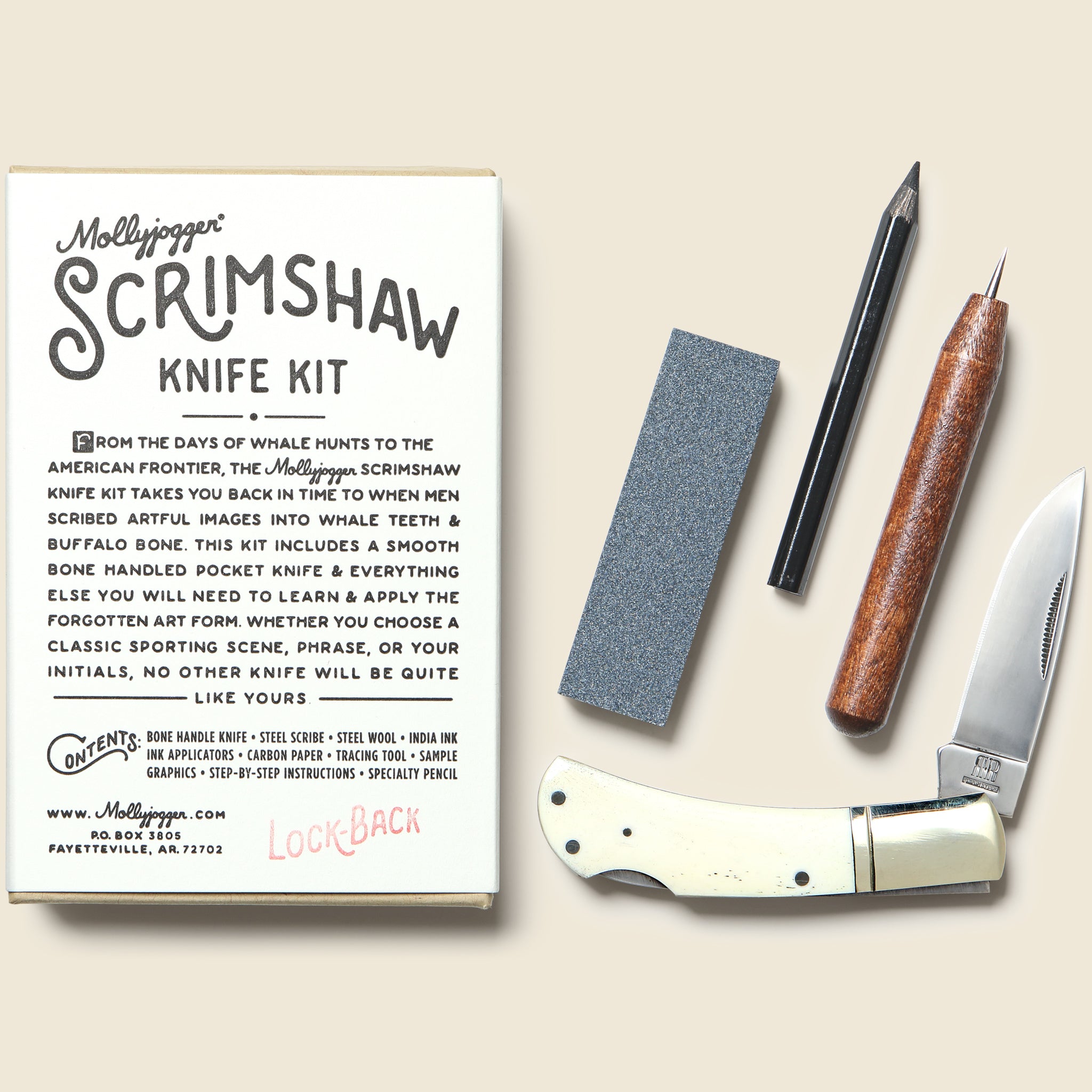 Scrimshaw Lock-Back Knife Kit - Mollyjogger - STAG Provisions - Home - Kitchen - Housekeeping
