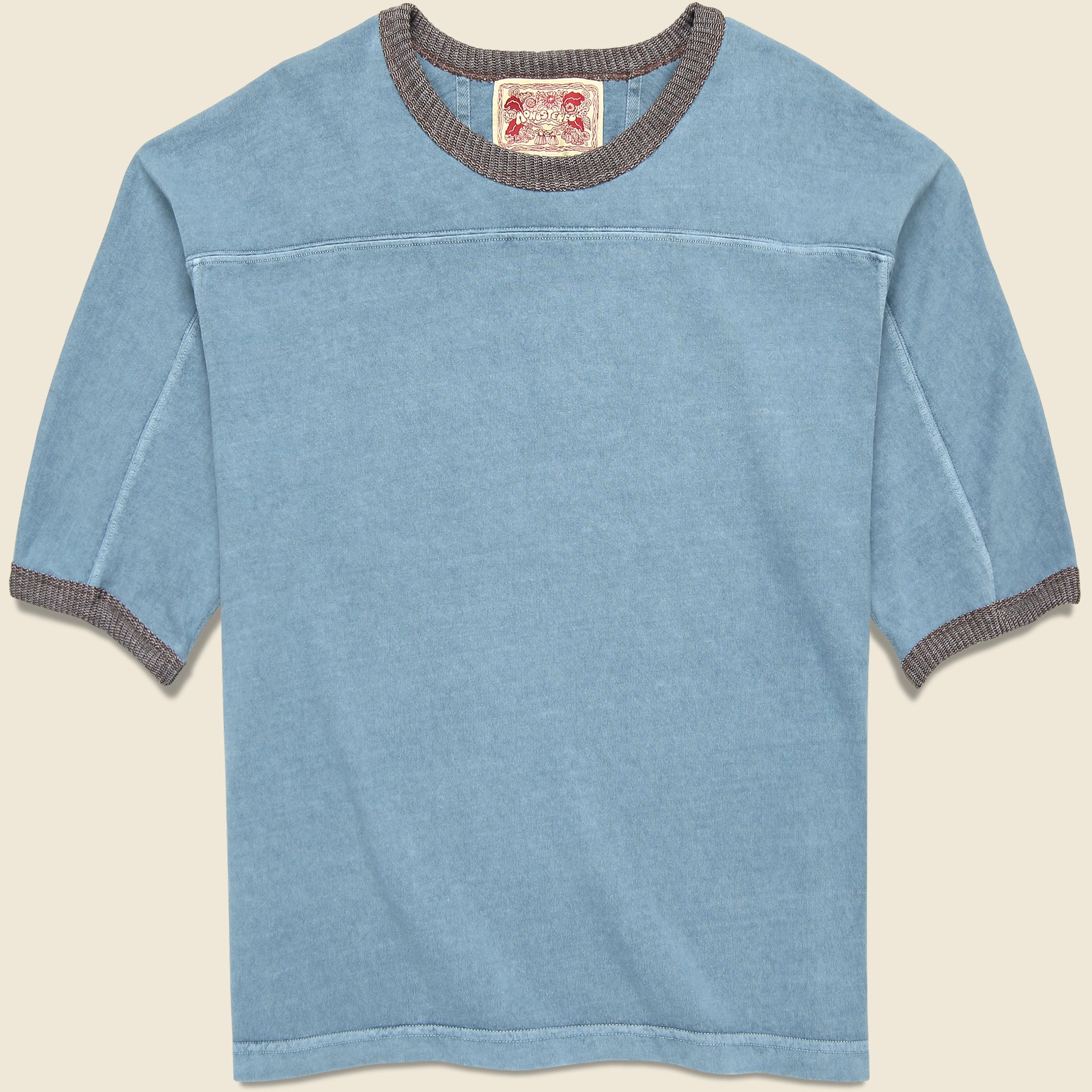 Community Ringer Football Tee - Light Blue