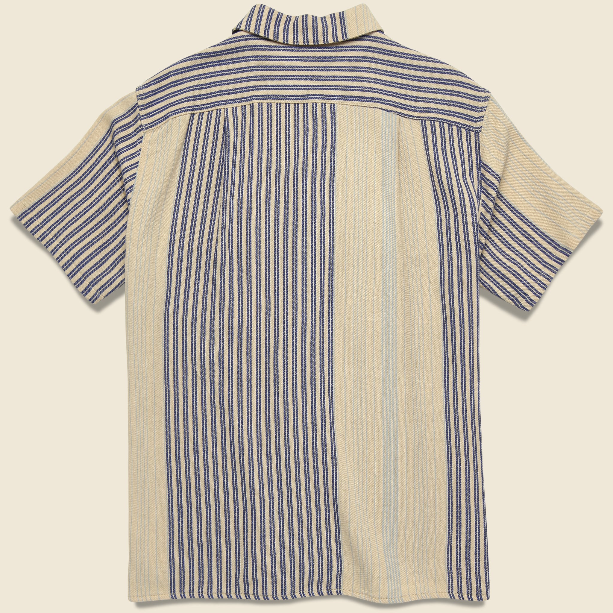
                          50's Milano Gunny Sack Stripe Shirt - Off White/Blue - Monitaly - STAG Provisions - Tops - S/S Woven - Stripe
                        
