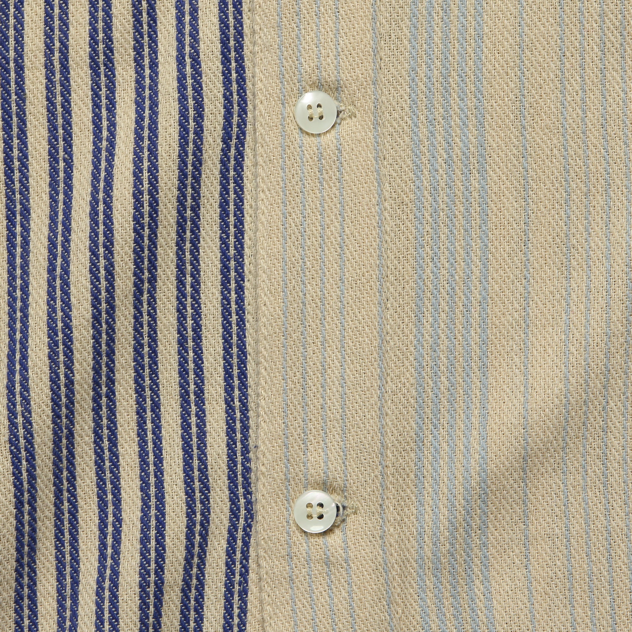 
                          50's Milano Gunny Sack Stripe Shirt - Off White/Blue - Monitaly - STAG Provisions - Tops - S/S Woven - Stripe
                        
