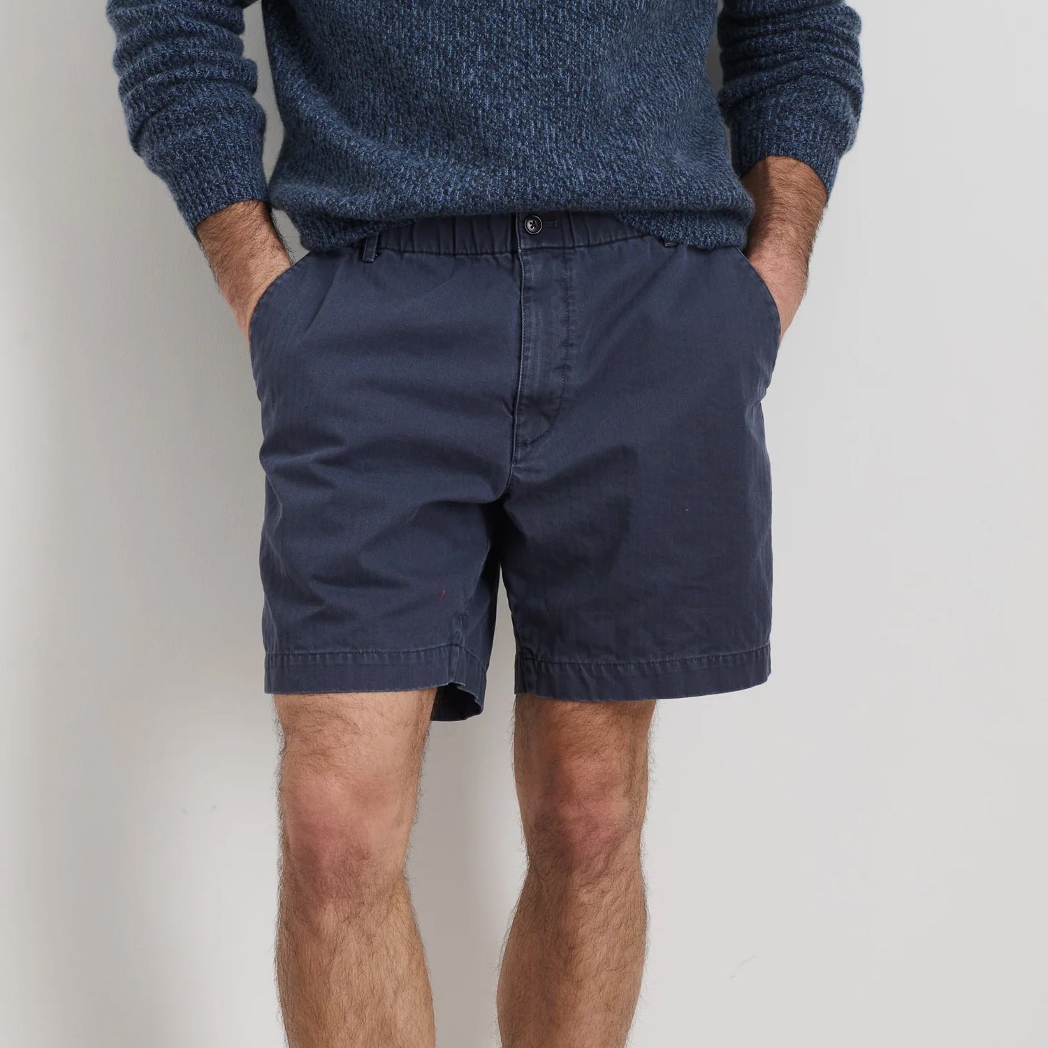 
                          7" Herringbone Pull-On Shorts - Navy - Alex Mill - STAG Provisions - Shorts - Solid
                        