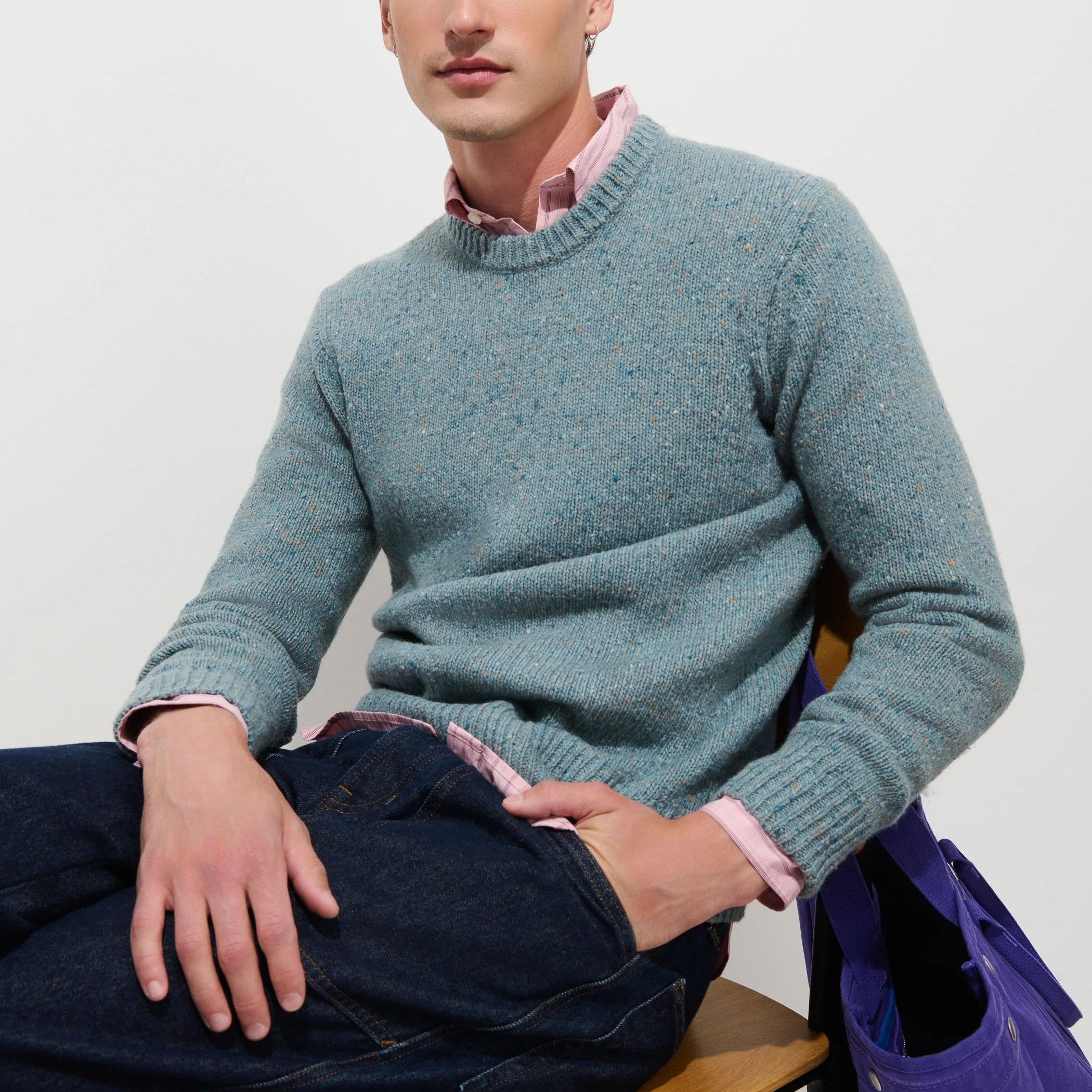 
                          Donegal Wool Sweater - Sea Mist
                        